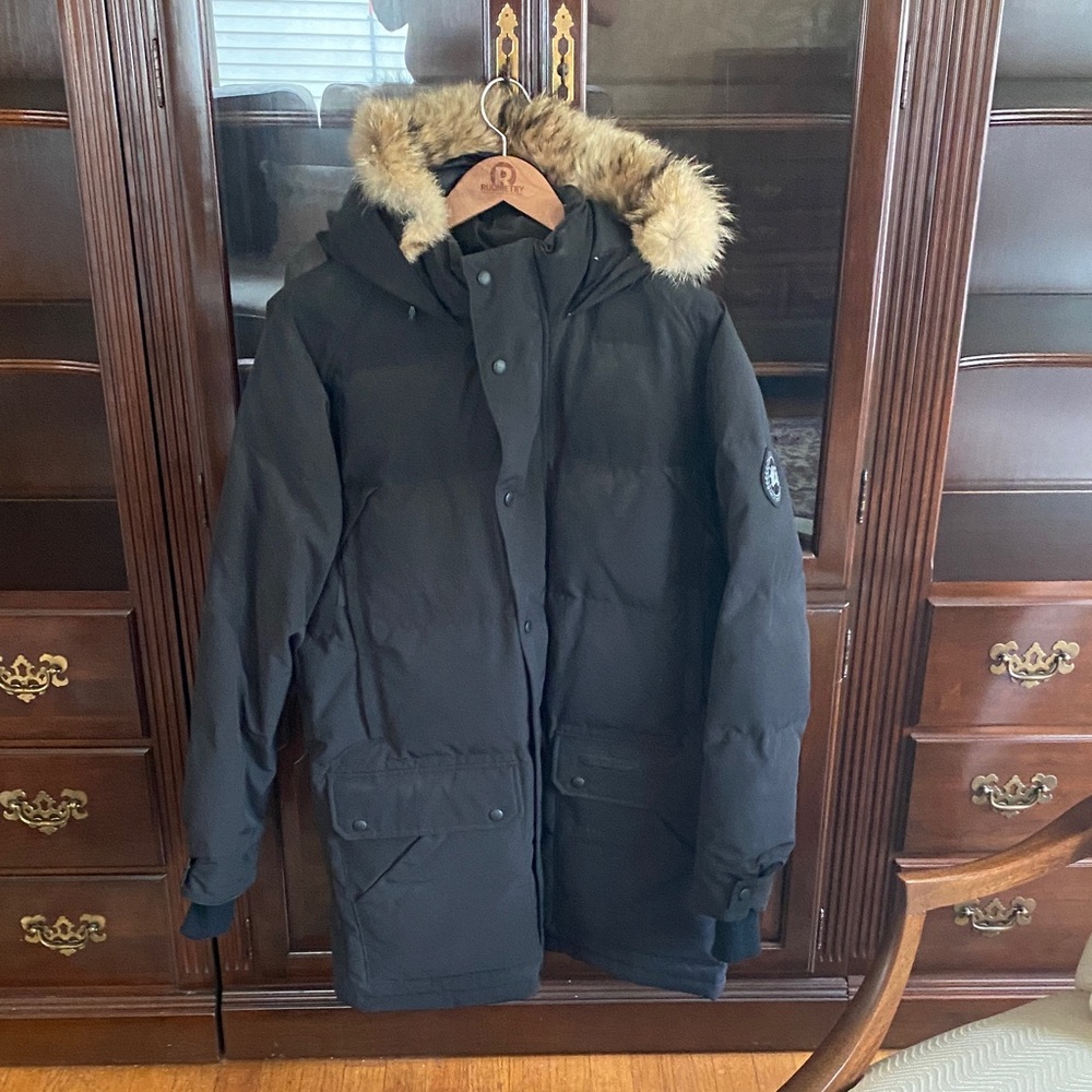 Canada Goose Black Puffer Jacket with Fur Hood